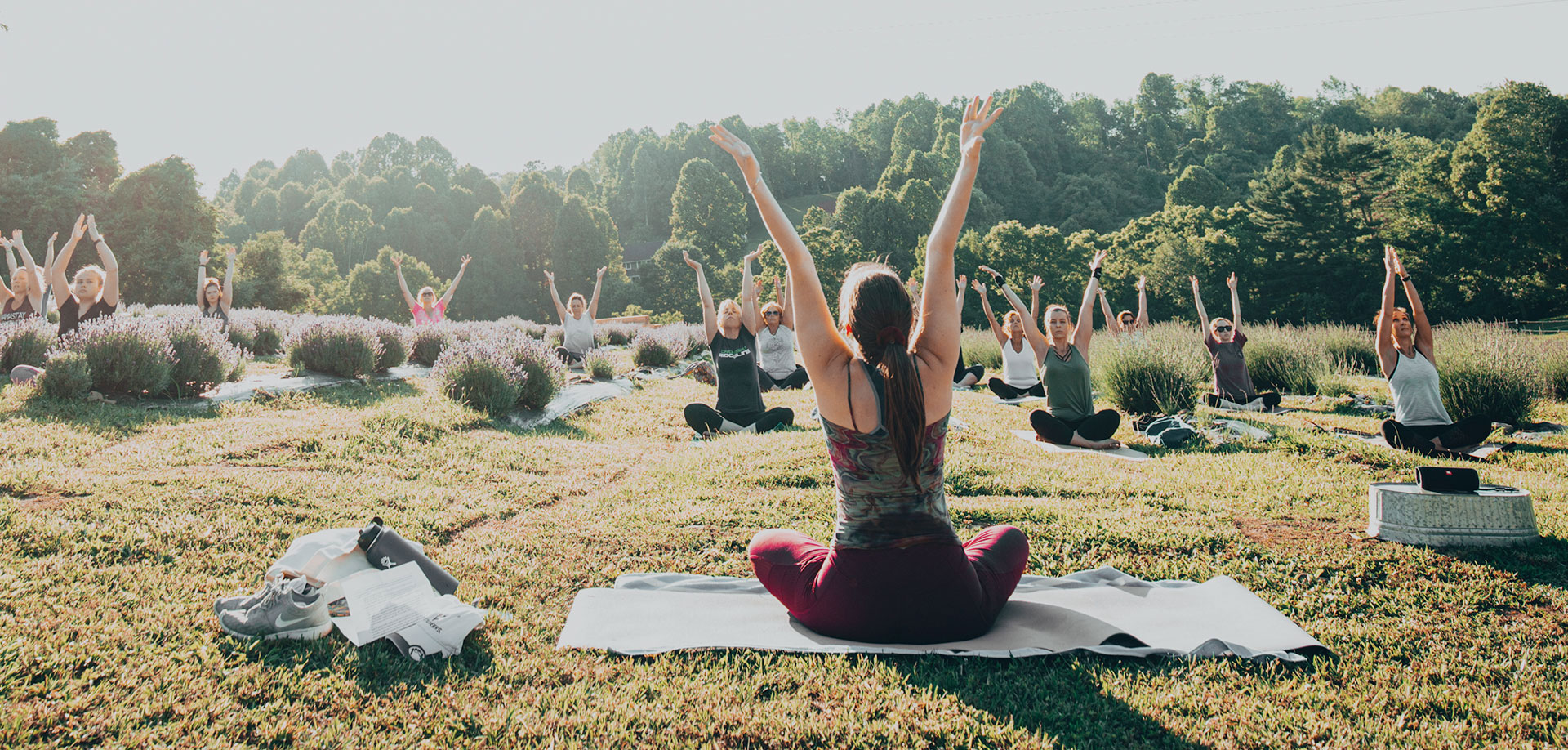 Yoga in a meadow.